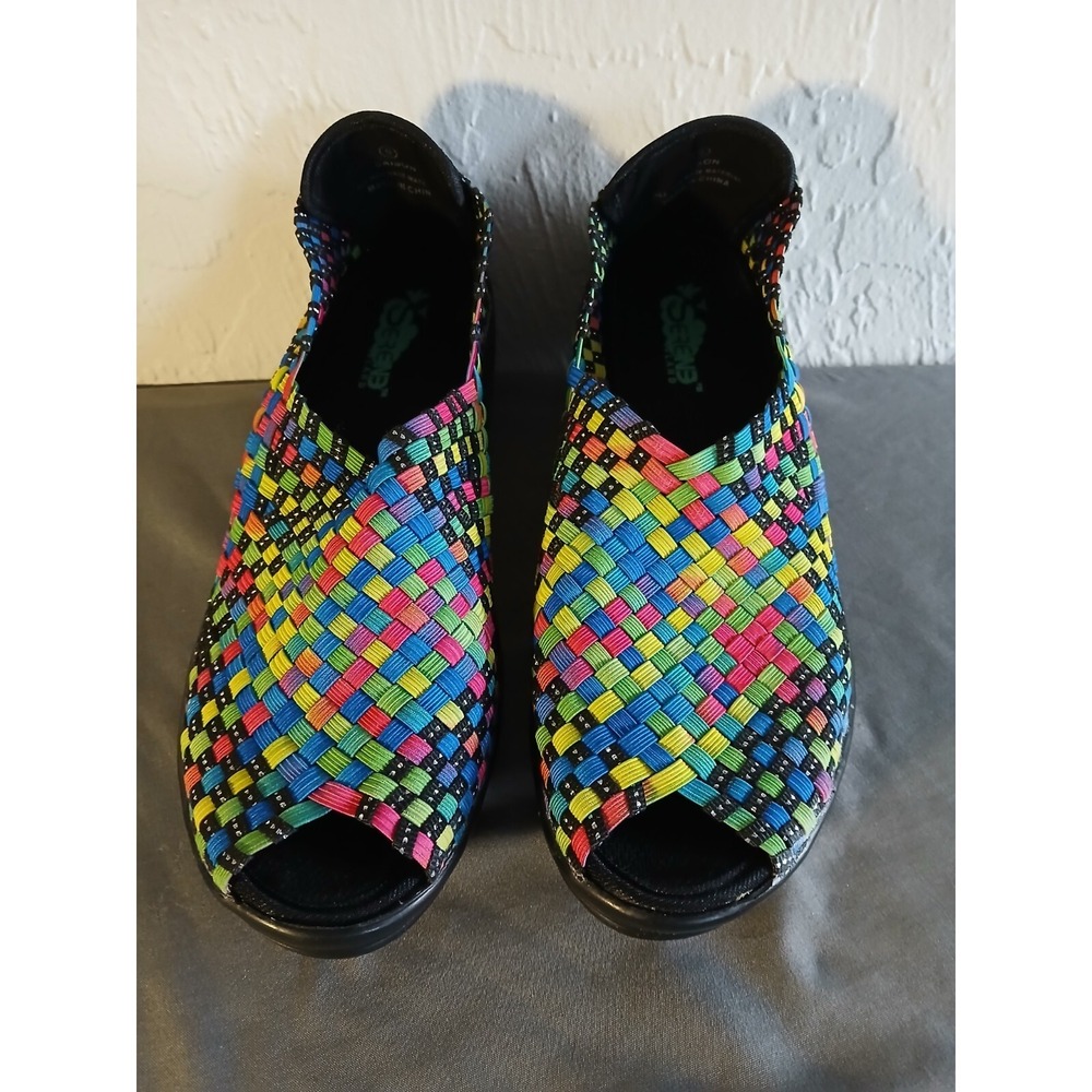 Womens Serene Island Multicolor Woven Open Toe Slip On Shoes Size 9 Beachy